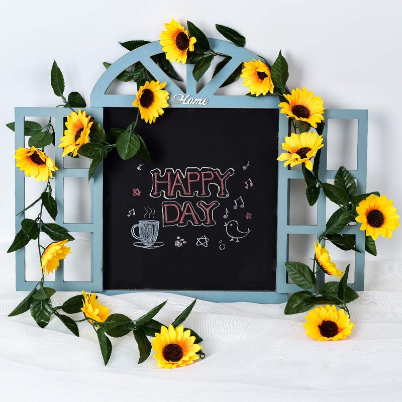 Lvydec 4 Pack Artificial Sunflower Garland - Silk Sunflower Vine Artificial Flowers Garland with Green Leaves for Wedding Party Table Decoration - Image 3